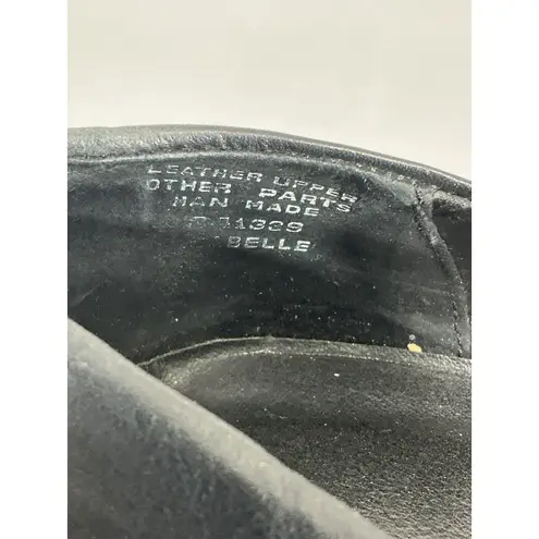 Womans Dress Barn Isabelle Size 9m Black Leather Slip On Heel Loafers