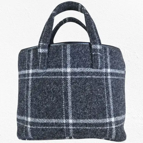 Pendleton Black Wool Plaid Mini Tote Structured Handbag Zipper Top Mini Purse - Image 12