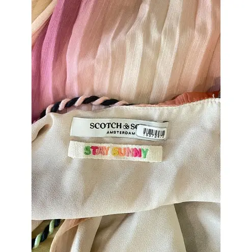 Scotch & Soda Pleated Braided Tassel Ombre Tank Maxi Dress Womens 40 US 8