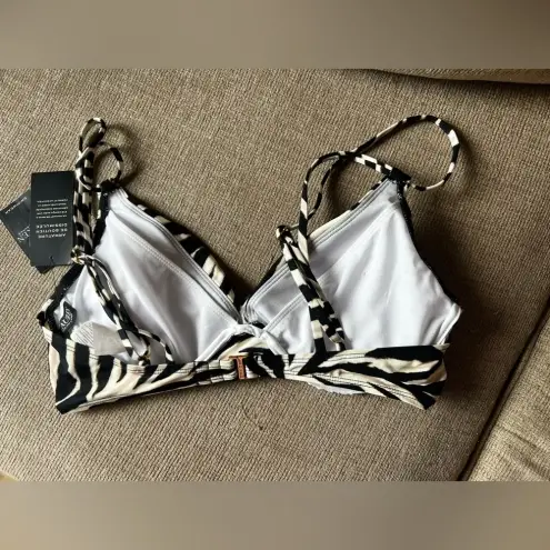 Ralph Lauren  Women's Zebra Double Strap Twist Underwire Bikini Top Size 10