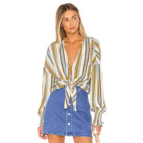 Faithfull the Brand Faithful The Brand Women’s Aira Knot Shirt Retro Western Stripe Coastal Cowgirl