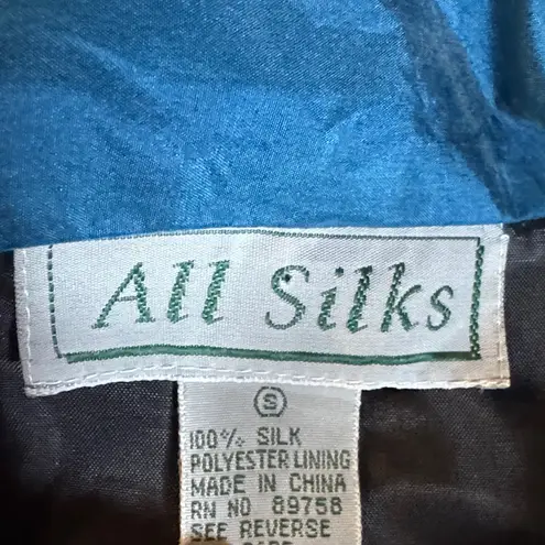 Retro 80’s All Silks 100% Silk Colorblock Windbreaker Jacket Purple