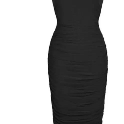SHAPELLX Shaper Dress Ruched Bodycon Dress Tank Top Midi Dresses Black
