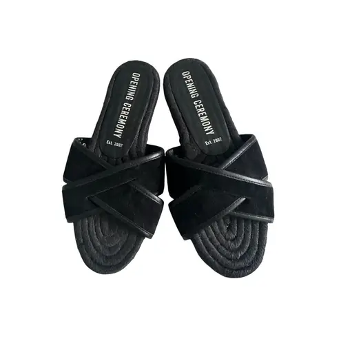 Opening Ceremony Black Double Strap Sandals Size 38 / US 8