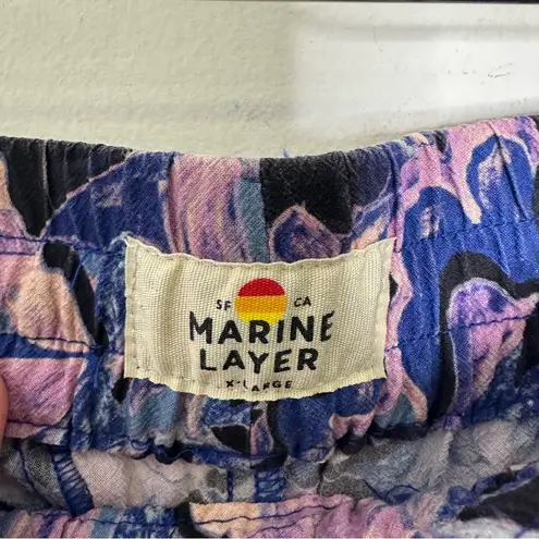 Marine layer Allison Trouser Wide Leg in Violet Watercolor Size XL - Image 8