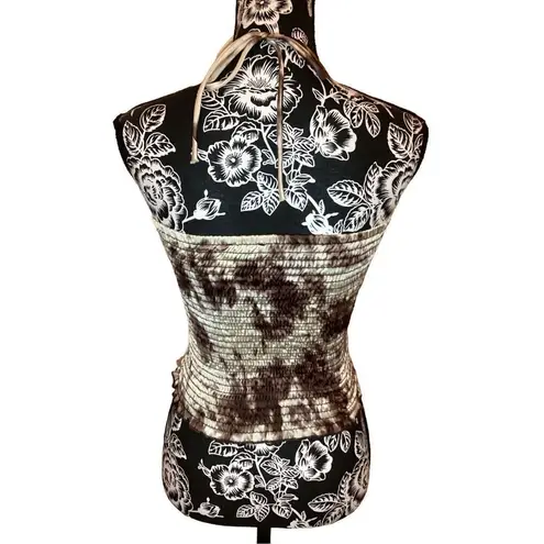 Publik Tie Dye Halter Crop Top Stretch Sexy Beach Coastal Tan