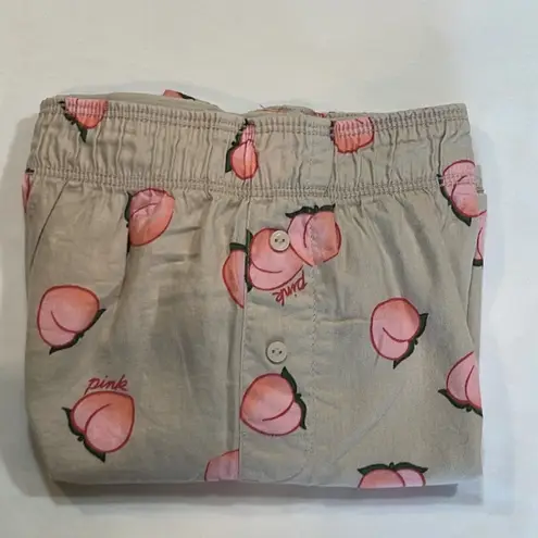 PINK - Victoria's Secret PINK | Flannel Boxy Fold-over Peach Print Pajama Shorts