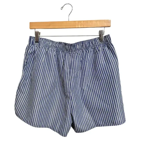 Women's blue white striped Boxer Shorts Relaxed Fit Loungewear Sleepwear size M Size M