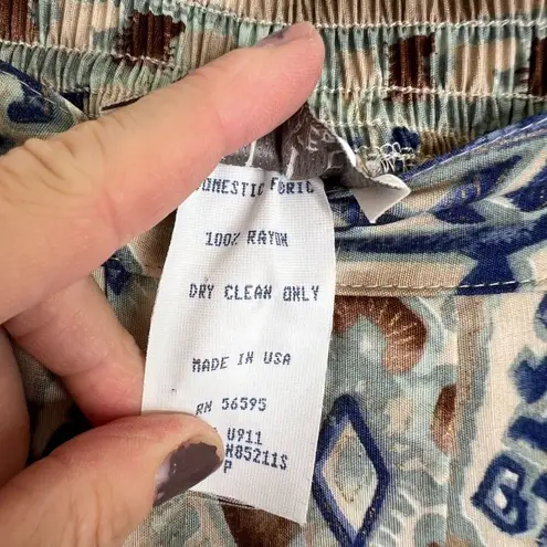 Petite Sophisticate Petite Sophisticates Aztec Southwestern Pleat Waist Midi Skirt USA Made Sz SM