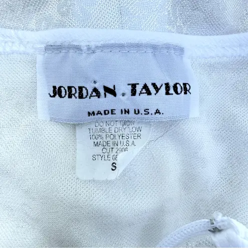 Jordan Taylor Vintage White Floral Full Zip Modest Beach Pool Coverup Size S