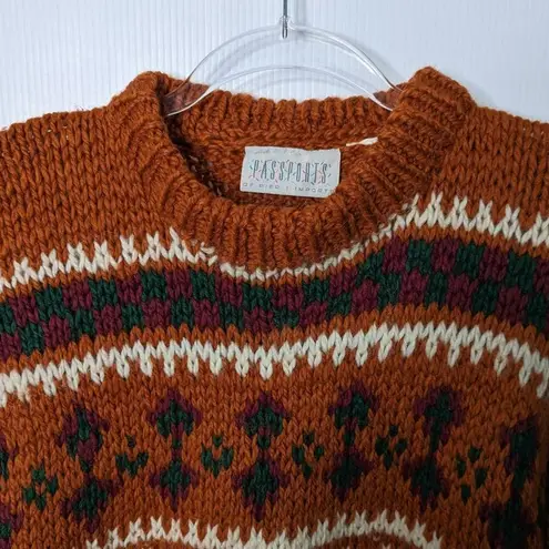 Passports Vintage 80's  Chunky Knit Fair Isle Sweater Unisex Crewneck