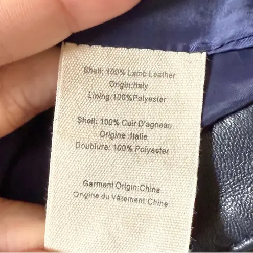 L'Agence L’AGENCE Jayde Collarless Leather Jacket Black Sz 4 - Image 12