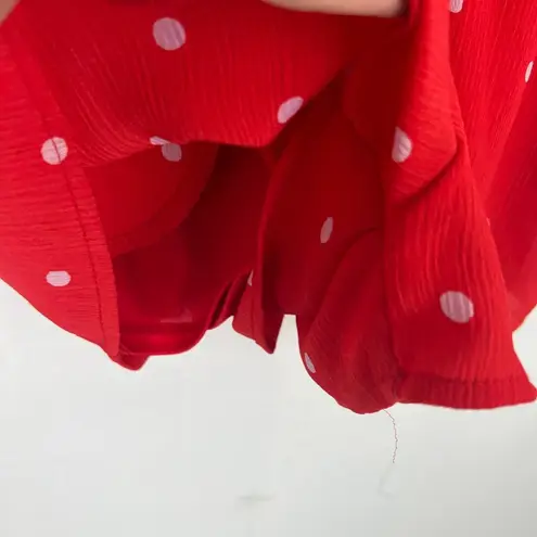 Vestique Polka Dot Tie Romper Lipstick Red Size Small S EUC L2611
