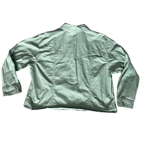 Vintage Bill Blass 90’s Plus Button Front Cropped Jacket Sage Green Size 2X
