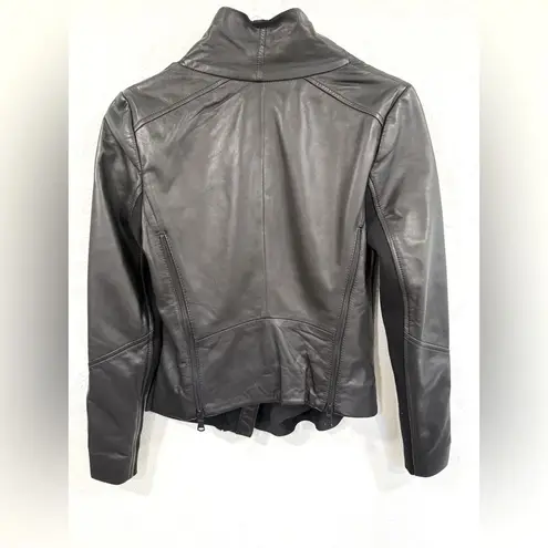 Trouve Black Drape Front Leather Moto Jacket XS EUC Lightweight