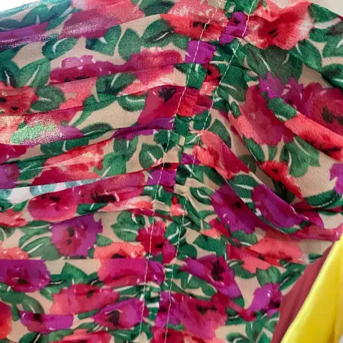 Endless Rose Floral Fitted Summertime Ruched Mini Dress Size Small