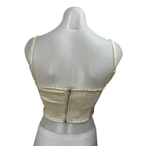 ASTR The Label Cream Sleeveless Cowl Neck Cami Camisole Tank Crop Top Size S