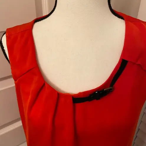 Worthington  || Orange blouse with black accent