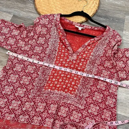 Lucky Brand  bohemian red printed blouse