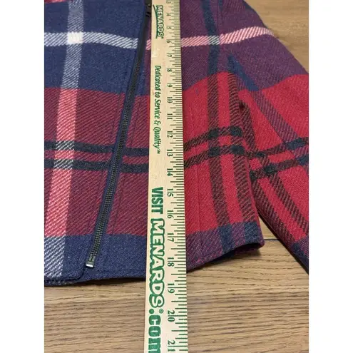 Armani Jeans Women's Wool Plaid Padded Motorcycle Cropped Jacket Luxury NWT Size M