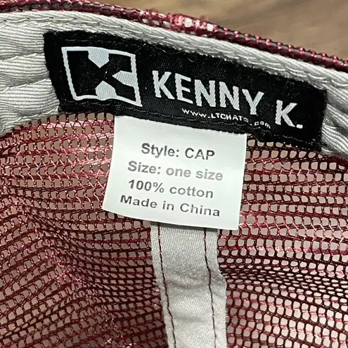 Kenny K. NWOT Gray and Wine Foxy Trucker Hat Mesh