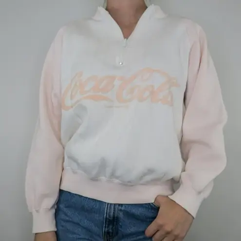 Coca-Cola Vintage 80s Pink Half Zip Sweatshirt