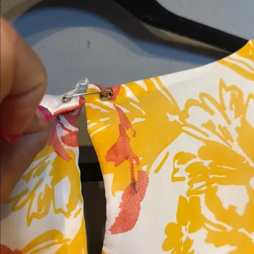 INC International Concepts Yellow Pleated Midi Sundress Size 14