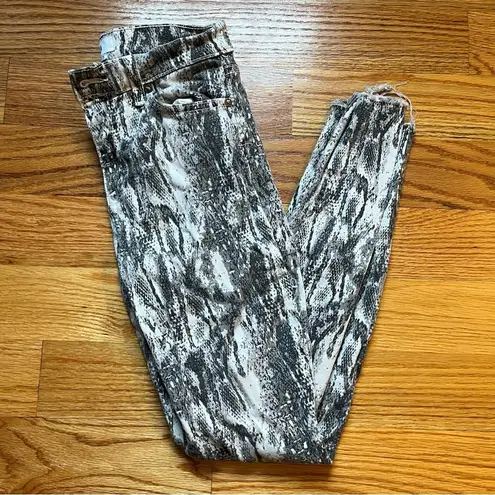 Pistola Revolve Snake Skin Print Raw Hem Jeans size 25