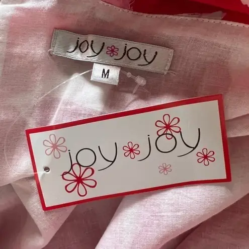 Joy Joy Red Geo Print Ruffle Neck Sleeveless Shift Dress Size M NWT