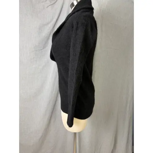 Lord & Taylor Cashmere Shawl Collar Wrap Sweater Black Two