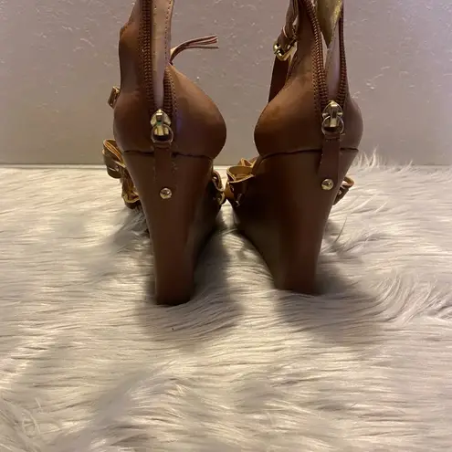 Guess  Brown Gladiator Style Wedges