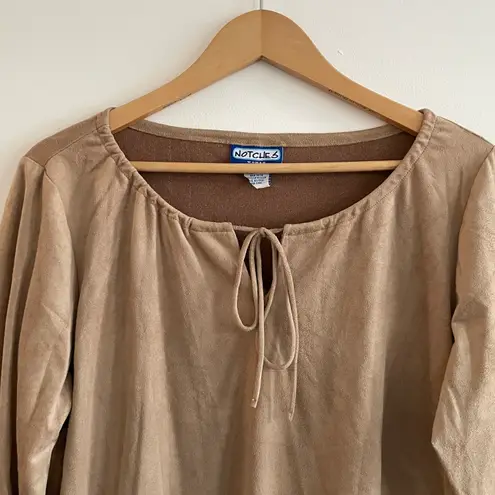 Notches NWT Vintage 90’s Suede Boho Western Blouse with Flared Sleeves size 1X