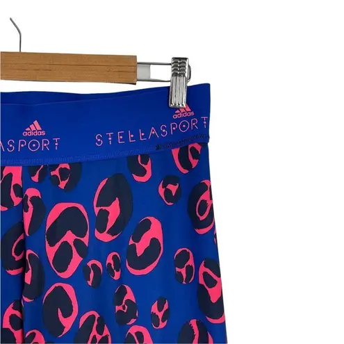 Adidas x Stella McCartney smiley face Graphic Tights 7/8 Leggins Blue Orange L Size L