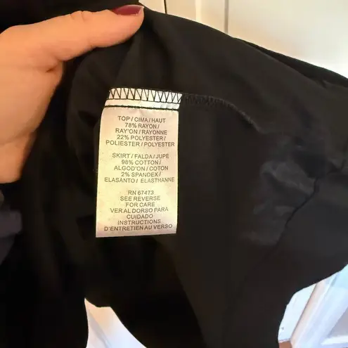 Taylor NWT black two for sweater top midi dress xs