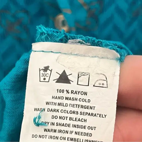 Avaasa Turquoise Button Front Midi Dress Size Small Blue