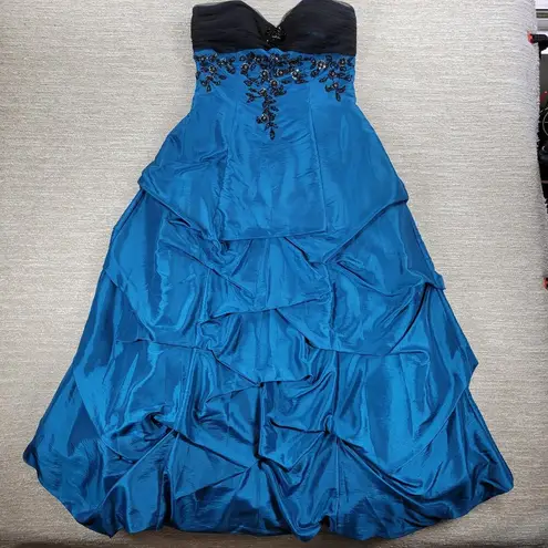 VTG Dresses by Deb Ball Gown Prom Dress Womens 9/10 Blue Pick Up Skirt Fairycore