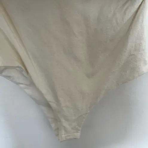 Atoir white cream the fleur one shoulder natural fiber bandeau bodysuit small