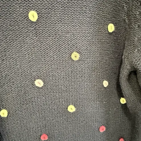 Christopher & Banks Vtg Y2K Polka Dot Hand Embroidered Navy Cardigan Sweater M - Image 5