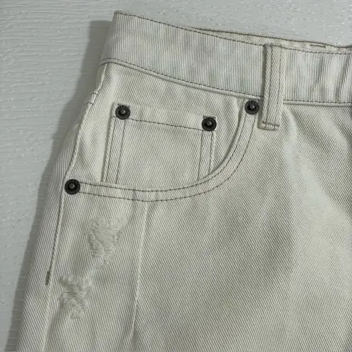 NEW SER.O.YA Mid Rise Jean Short Sz 26 Cut Off White Denim Distressed Destroyed