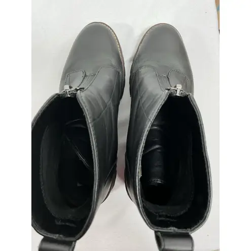 Blondo Womans Pullon Wedge Ankle Boot 7 M Black Front Zip Waterproof Impermeable