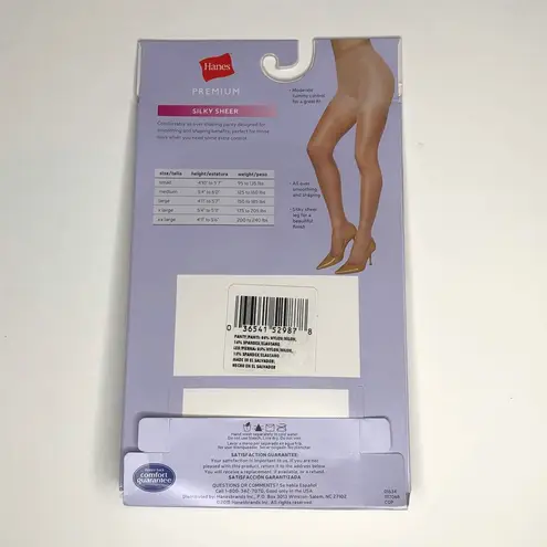 Hanes  Control Top Sheer Hose Buff Beige, XXL