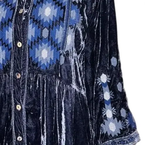 Johnny Was heavily embroidered velvet Naomi smoked shirt/jacket NWT
