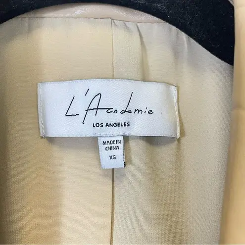 L'Academie Faux Leather Contrast Stitching Oversized Blazer Size XS