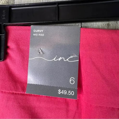 INC International Concepts Size 6 PullOn Curvy Mid rise Polished Coral S…