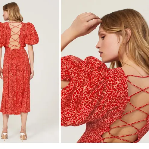 ROTATE Birger Christensen
Jacquard Open Back Dress Red Size 10