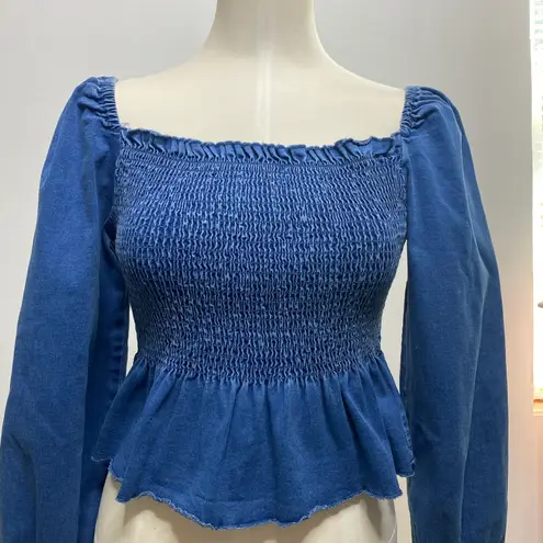 Mebon Boutique Peplum Blue Top