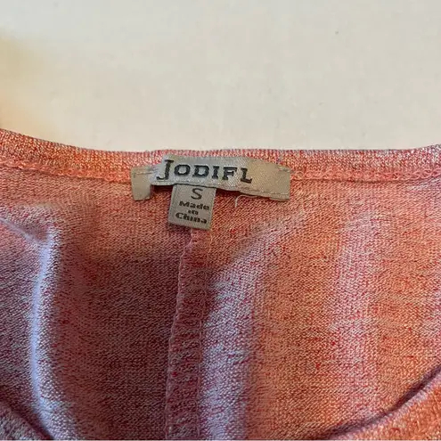 JODIFL Womens Size Small Oversized Pink Lace Trim Short Sleeve Flowy Top Blouse