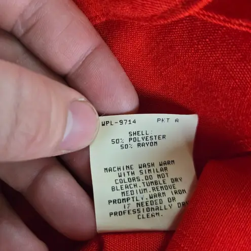 1980s Vintage Red Oversized Single Button Power Suit Jacket Blazer Size 14