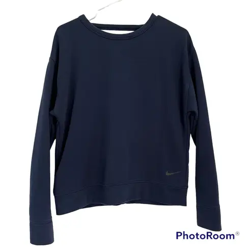 Nike Navy Blue DriFit Deep V Back Active Sweatshirt Women’s Size Small