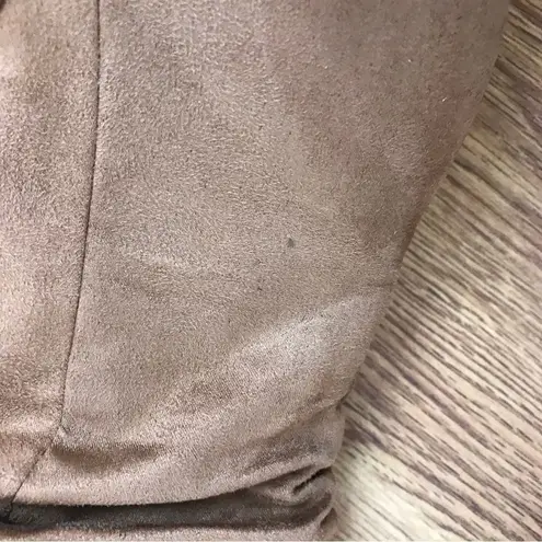 REPORT Tariq Vegan Suede Leather Slouch Boot High Block Heel Brown Size 8